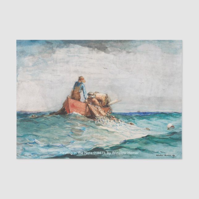 Hauling In The Nets (1887) By Winslow Homer Tissue Paper (Front)