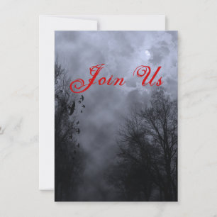 Hauné Sky Custom Blue Mist Halloween Invitation