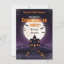 Haunée Nuit Halloween Invitation | Parti éffrayant