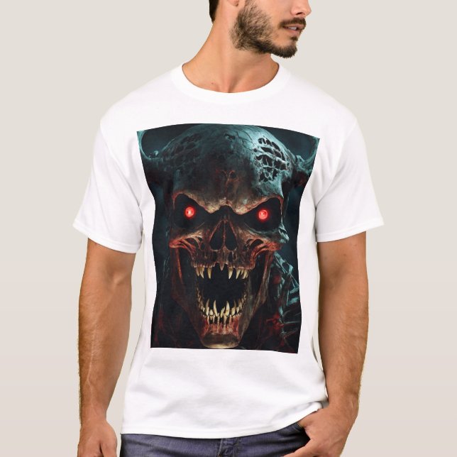 Hauning Monster Face Skeleton T-Shirt (Devant)