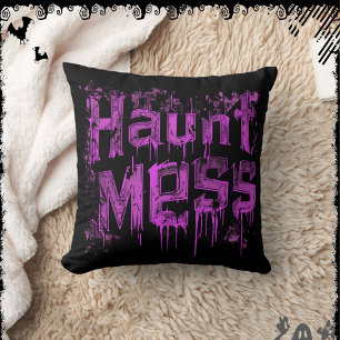 Haunt Mess ExDesigner Halloween Throw Pillow