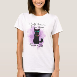 Haunt People Halloween T-Shirt, Black Cat Graphic T-Shirt