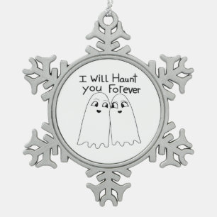 Haunt You - Till Death Do Us Classic  Snowflake Pewter Christmas Ornament