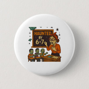Haunted 67 Meme Six Seven 6-7 Funny Internet Joke 2 Inch Round Button