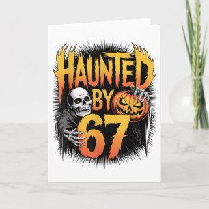 Haunted 67 Meme Six Seven 6-7 Funny Internet Joke  Card