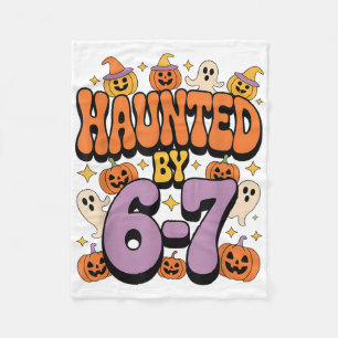 Haunted 67 Meme Six Seven 6-7 Funny Internet Joke  Fleece Blanket