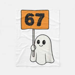 Haunted 67 Meme Six Seven 6-7 Funny Internet Joke  Fleece Blanket