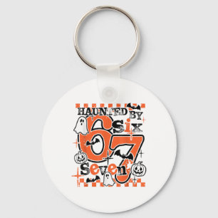 Haunted 67 Meme Six Seven 6-7 Funny Internet Joke Keychain
