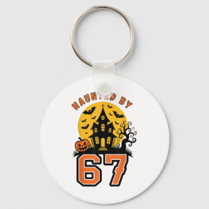 Haunted 67 Meme Six Seven 6-7 Funny Internet Joke Keychain