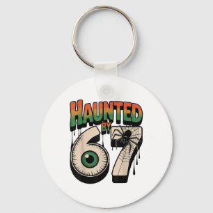 Haunted 67 Meme Six Seven 6-7 Funny Internet Joke  Keychain