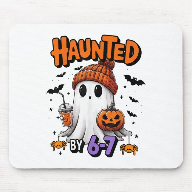 Haunted 67 Meme Six Seven 6-7 Funny Internet Joke  Mouse Pad (Front)