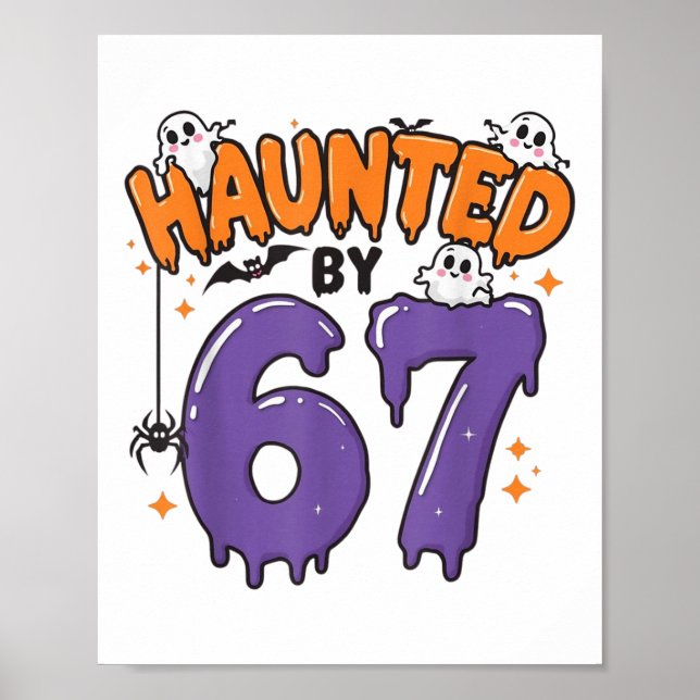Haunted 67 Meme Six Seven 6-7 Funny Internet Joke  Poster (Front)