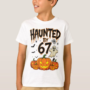 Haunted 67 Meme Six Seven 6-7 Funny Internet Joke  T-Shirt