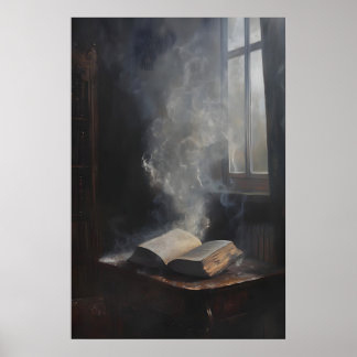Haunted Antique Book Dark Academia Art, Gothic Poster