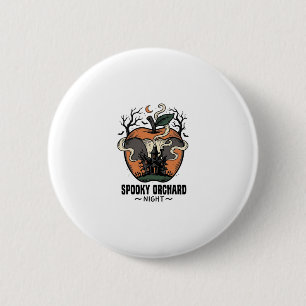 Haunted Apple Shirt Vintage Scary Orchard Night_1 2 Inch Round Button
