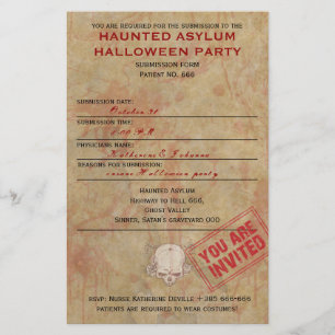 Haunted Asylum Halloween Party Flyer
