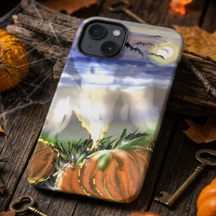 Haunted Beach With A Ghost And Pumpkins  iPhone 13 Case