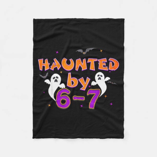 Haunted By 67 Funny 67 Halloween Costume  Fleece Blanket (Front)