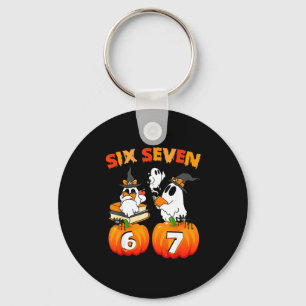 Haunted By 67 - Funny Boo Ghost Pumpkin Halloween Keychain