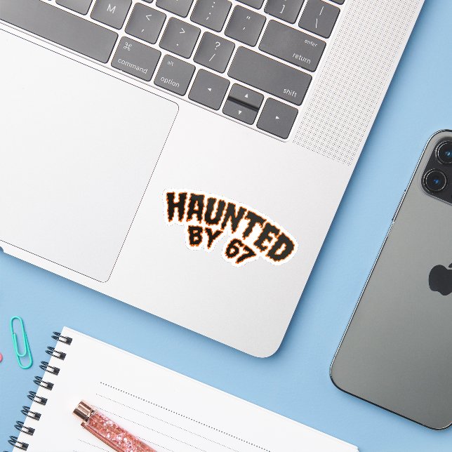 Haunted by 67 Funny Ghost And Pumpkin Halloween (Laptop w/ iPhone)