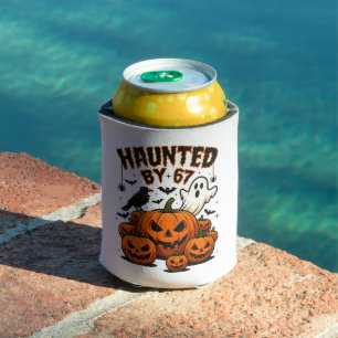 Haunted by 67 Funny Ghost And Pumpkin Halloween Can Cooler