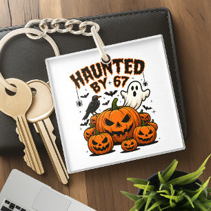 Haunted by 67 Funny Ghost And Pumpkin Halloween Keychain