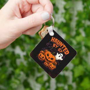 Haunted by 67 Funny Ghost And Pumpkin Halloween Keychain