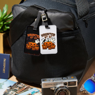 Haunted by 67 Funny Ghost And Pumpkin Halloween Luggage Tag