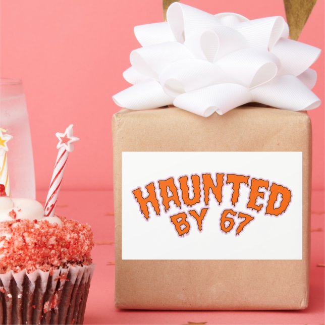 Haunted by 67 Funny Ghost And Pumpkin Halloween Sticker (Party)