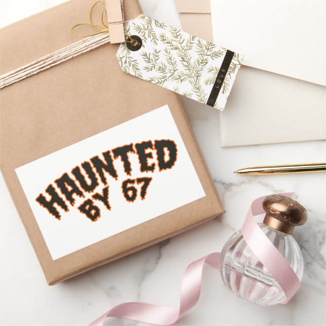 Haunted by 67 Funny Ghost And Pumpkin Halloween Sticker (Gifting)