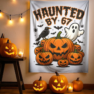 Haunted by 67 Funny Ghost And Pumpkin Halloween Tapestry