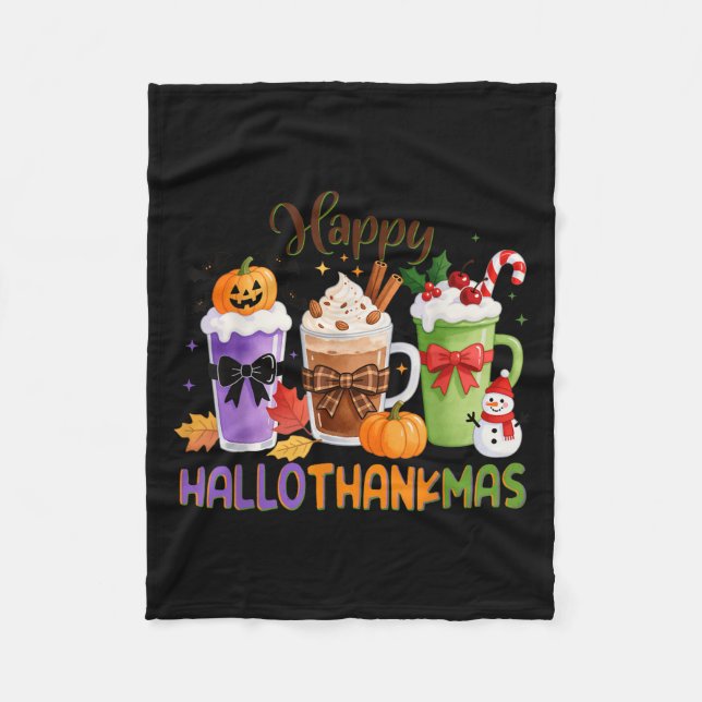Haunted By 67 Funny Halloween Haunted By 6-7 Ghost Fleece Blanket (Front)