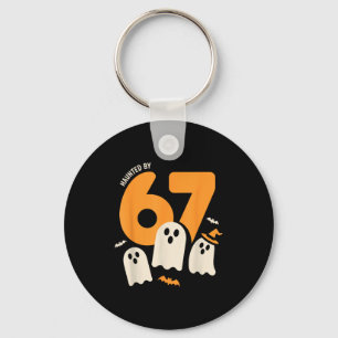 Haunted by 67 funny halloween meme design keychain