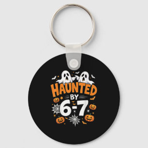 Haunted By 67 Funny Pumpkin And Ghost Halloween Co Keychain
