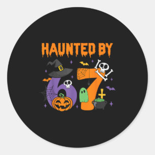Haunted By 67 – Funny Six Seven Meme 6 7 Halloween Classic Round Sticker