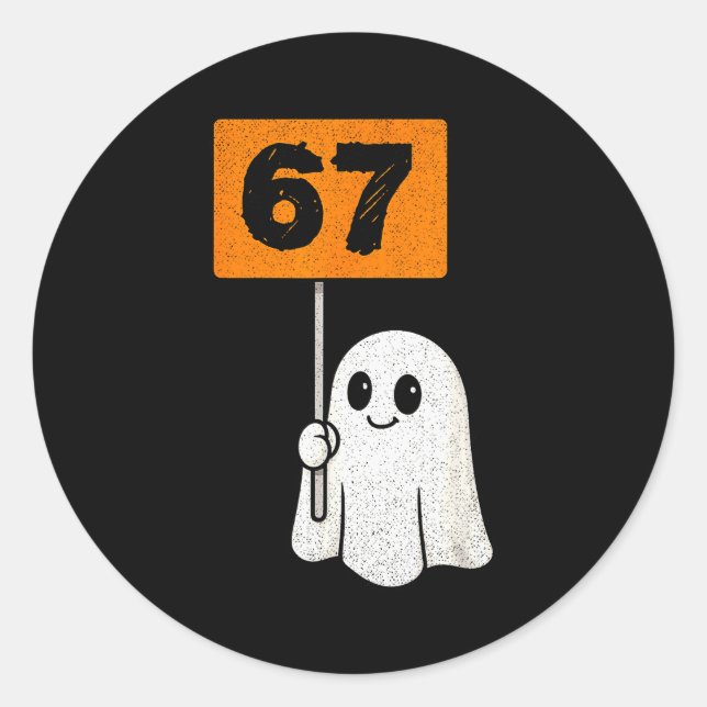 Haunted By 67 – Funny Six Seven Meme 6 7 Halloween Classic Round Sticker (Front)