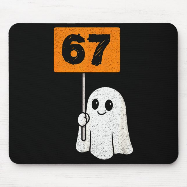 Haunted By 67 – Funny Six Seven Meme 6 7 Halloween Mouse Pad (Front)
