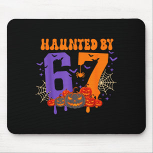 Haunted By 67 – Funny Six Seven Meme 6 7 Halloween Mouse Pad
