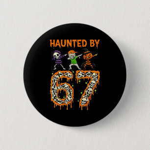 Haunted By 6-7 Halloween Skeleton Dabbing Meme Men 2 Inch Round Button