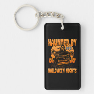 Haunted by 90s Retro Horror Halloween Vibes Keychain