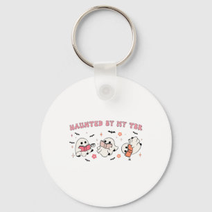 Haunted By My Tbr Funny Halloween Outfit Costumes Keychain