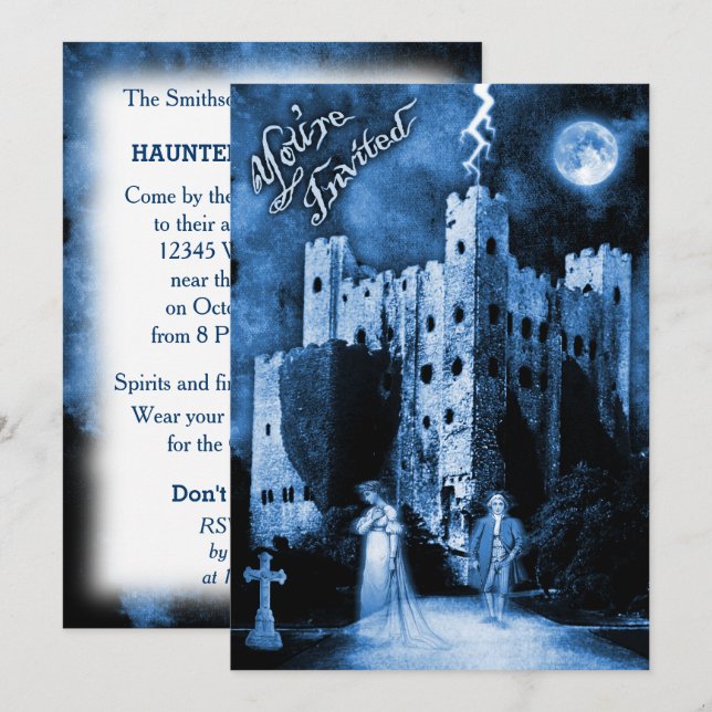 Haunted Castle Gothic Halloween Party Invitation (Front/Back)