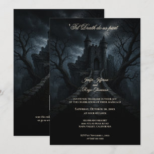 Haunted Castle Gothic Halloween wedding invitation