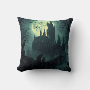 Haunted Castle Halloween Carré Coussin