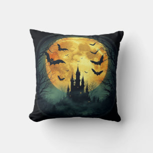Haunted Castle Halloween Pillow