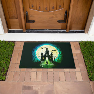 Haunted Castle Happy Halloween Creepy Doormat