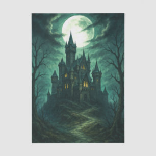 Haunted Castle Moonlit Gothic Decoupage  Tissue Paper
