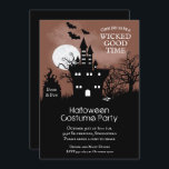 Haunted Castle Spooky Night Sky Halloween Invites<br><div class="desc">An large black castle and bare trees against a spooky night sky and your party details in chic white lettering,  these invitations are fun for a Halloween costume party invitations,  Halloween birthday party invitations,  just change the wording to fit your occasion. For thicker papers,  consider the Matte Paper.</div>