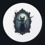 Haunted Cat Mirror Large Clock<br><div class="desc">Haunted Cat Mirror</div>