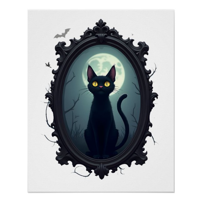 Haunted Cat Mirror Poster (Front)